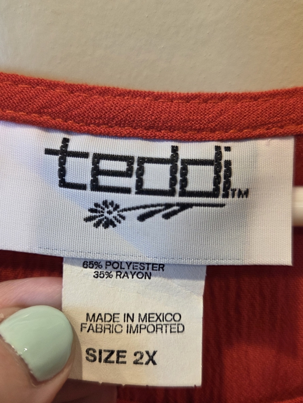 NWT Vintage Teddi Red Embroidered Poppy Maxi Dress Plus Size 2X Crepe Slit 90s - Picture 4 of 11